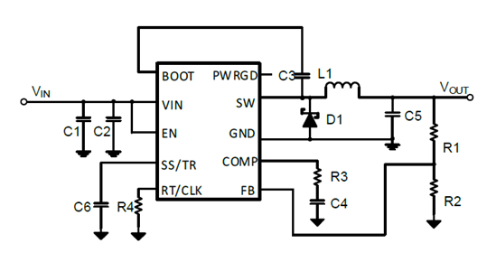 4.5V-60V Vin，5A，高效、频率可调、降压DCDC转换器
